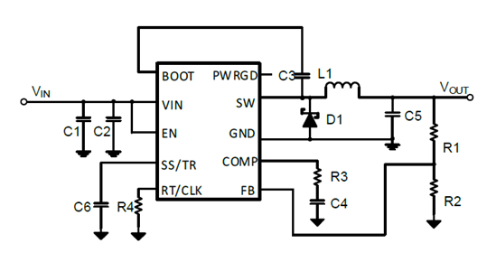 4.5V-60V Vin，5A，高效、频率可调、降压DCDC转换器
